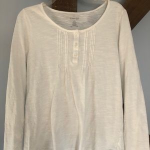 St. John’s Bay Long Sleeve Top Size Large White